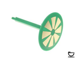 Mushroom bumper target 1-3/8 inch green flower gold