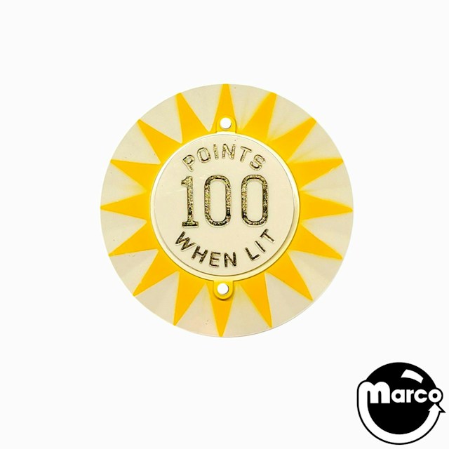 Pop bumper cap sunburst 'Points 100 When Lit' Y/GL C-719-17