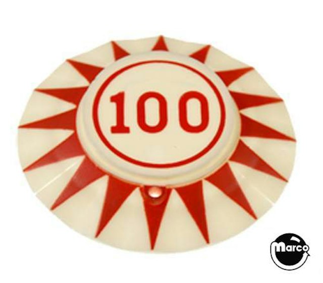 Pop bumper cap sunburst '100' circle R/R