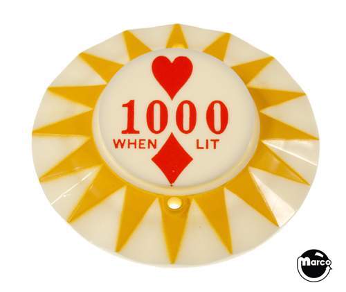 Pop bumper cap sunburst '1000 When Lit' heart/diamond Y/R