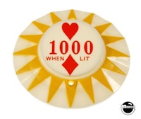 Pop bumper cap sunburst '1000 When Lit' heart/diamond Y/R