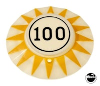Pop bumper cap "100" black circle Y/B