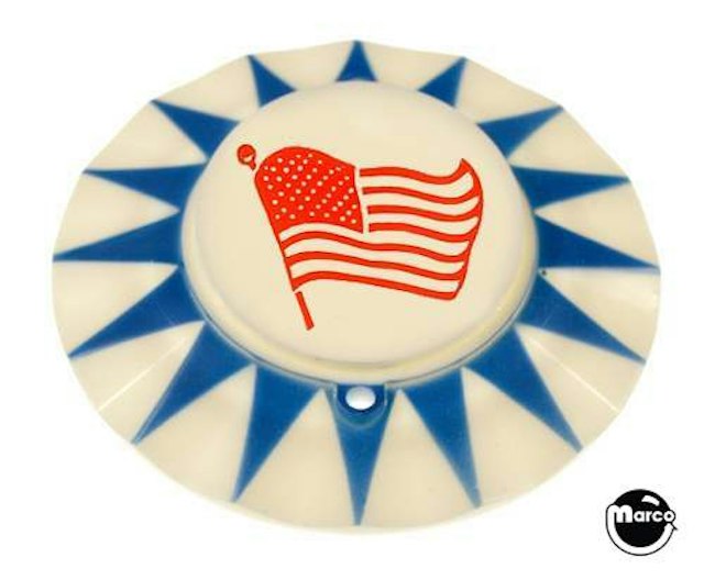 Pop bumper cap sunburst 'Flag' B/R