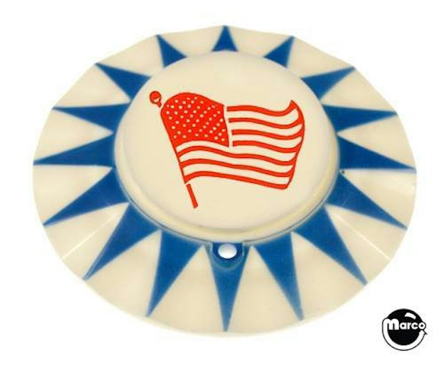 Pop bumper cap sunburst 'Flag' B/R