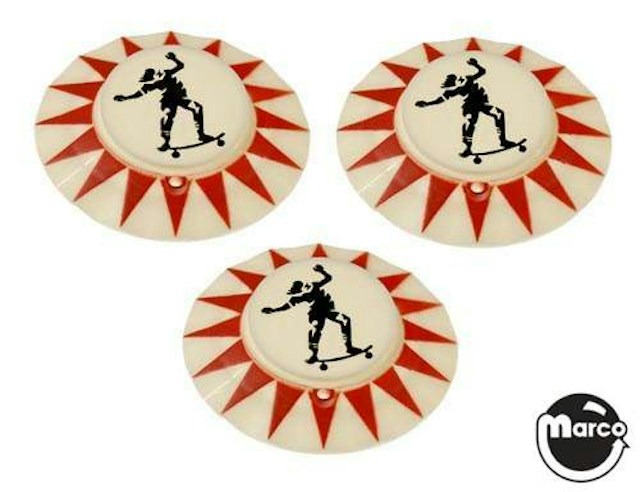 SKATEBALL (Bally) Pop bumper cap set 3 PCS1901
