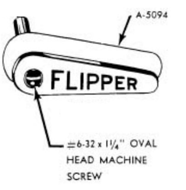 Flipper bat - 2 inch round top hole left blue MWY-F-4