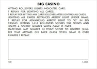 BIG CASINO (Gottlieb) Score cards (16)