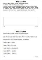 BIG CASINO (Gottlieb) Score cards (16)