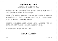 FLIPPER CLOWN (Gottlieb) Score cards (9)