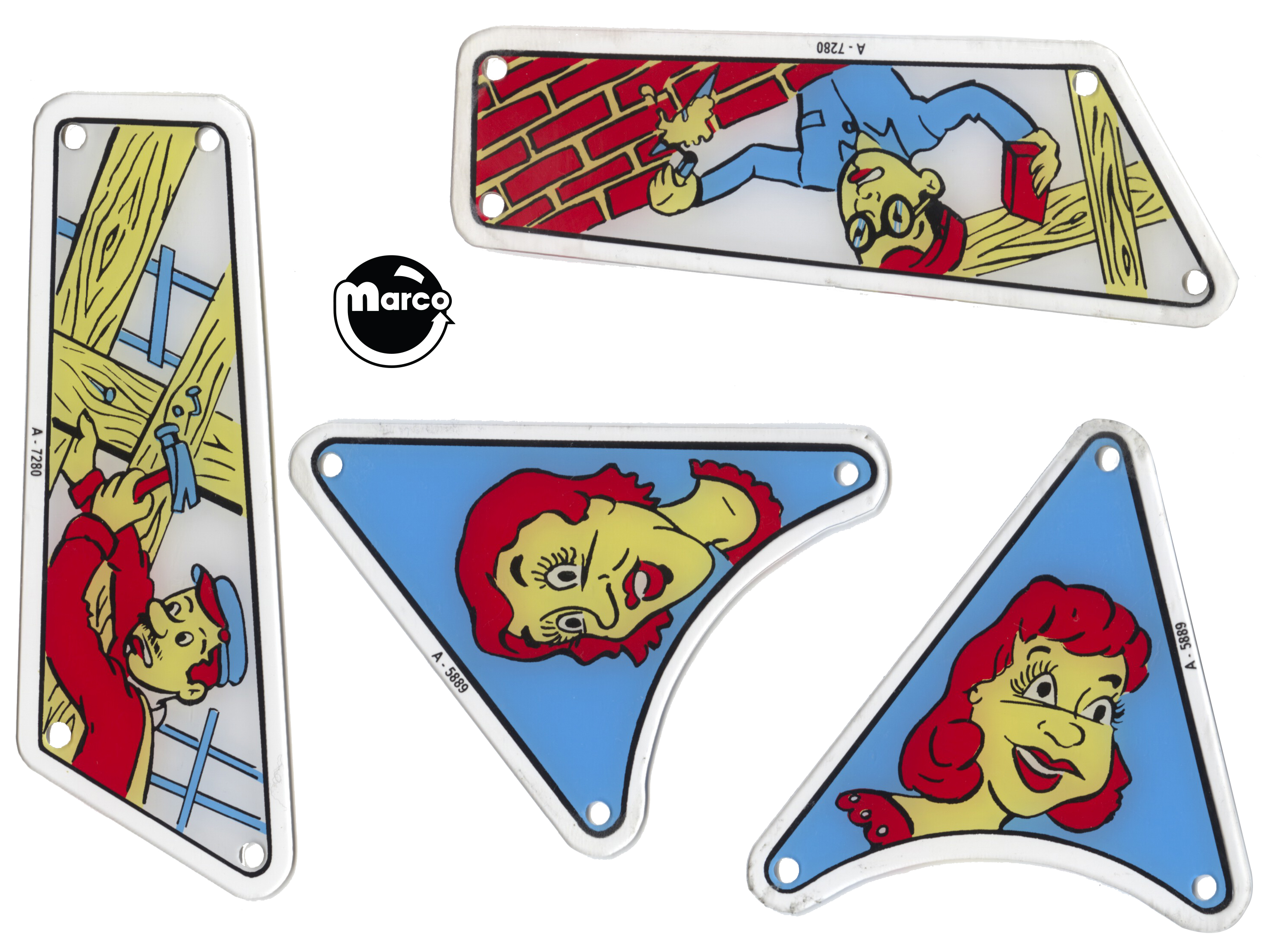 SQUARE HEAD (Gottlieb) Partial Plastic set