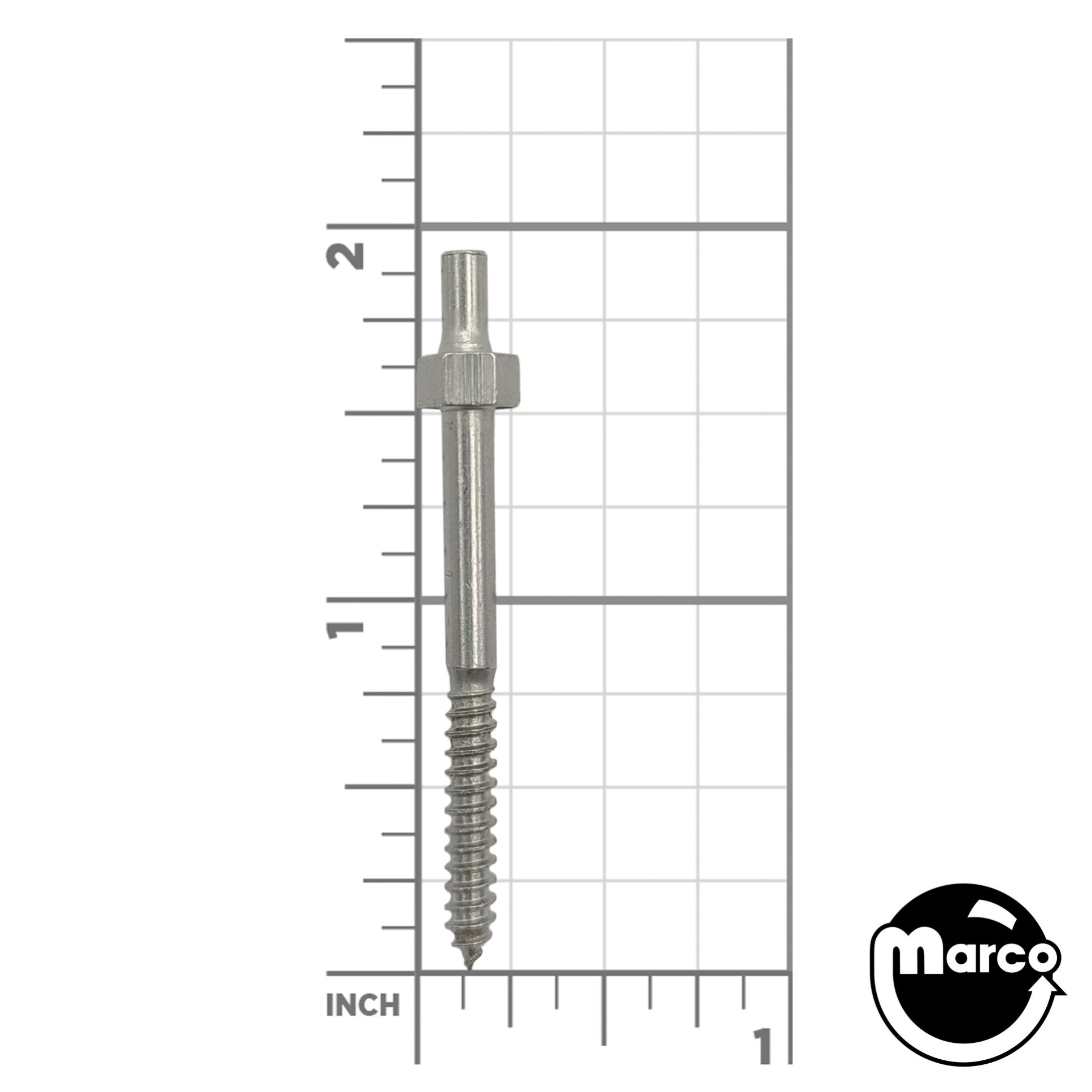 Post stud #6 x 1-7/8 inch un-threaded top hex  wood screw