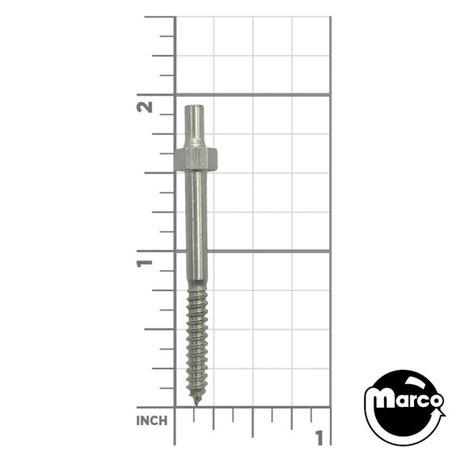 Post stud #6 x 1-7/8 inch un-threaded top hex wood screw