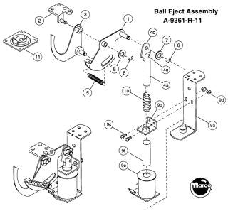 A-13941 - FUNHOUSE (Williams) Eject assembly - Marco Specialties A-13941 - FUNHOUSE (Williams) Eject assembly - Marco Specialties