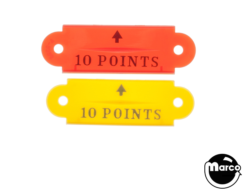 Lane guide set - red and yellow '10 Points'