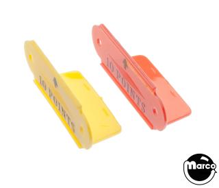 Lane guide set - red and yellow '10 Points'