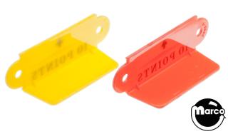 Lane guide set - red and yellow '10 Points'