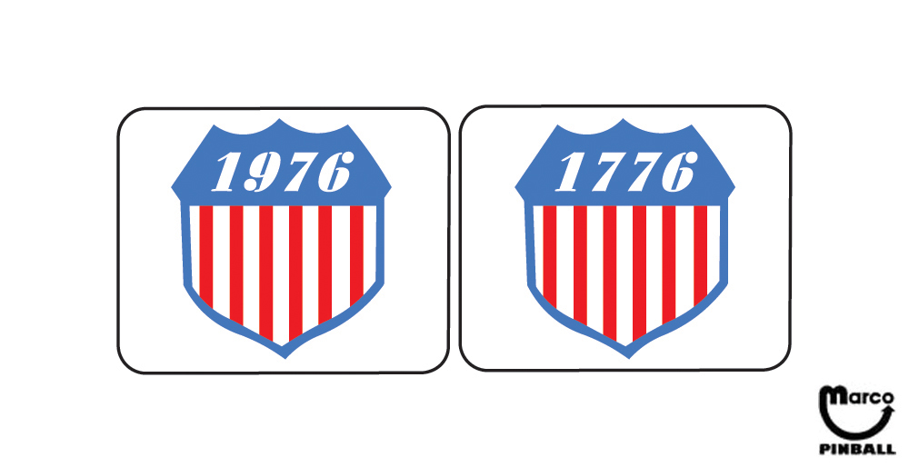 FREEDOM (Bally) Spinner '1976' decal right - duplicate part use FREEDOM (BALLY) SPINNER DECAL SET AS-2250-41D