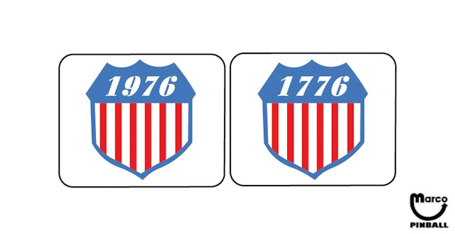 FREEDOM (Bally) Spinner '1976' decal right - duplicate part use FREEDOM (BALLY) SPINNER DECAL SET AS-2250-41D