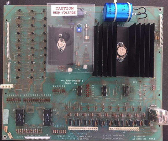 HV lamp / solenoid combo board Bally