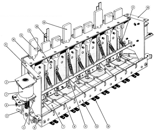 Drop target assembly Bally 9 bank