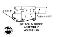 Leaf switch - rollover switch & diode Ball USEASW-A1-152