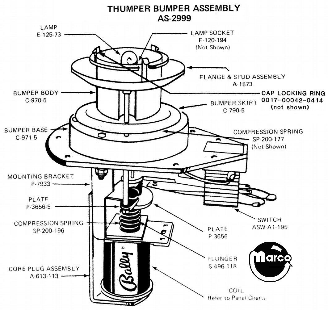 AS-2999 - Thumper bumper assembly Bally - Marco Specialties