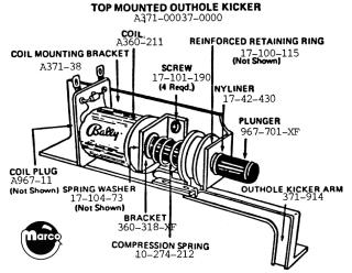 Linear outhole kicker assembly Bally A371-00037-000