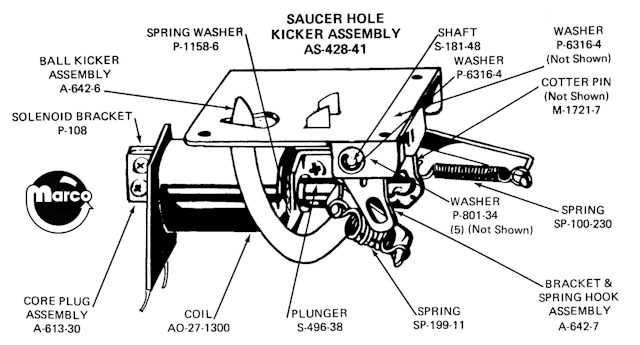 Saucer hole kicker assembly Bally