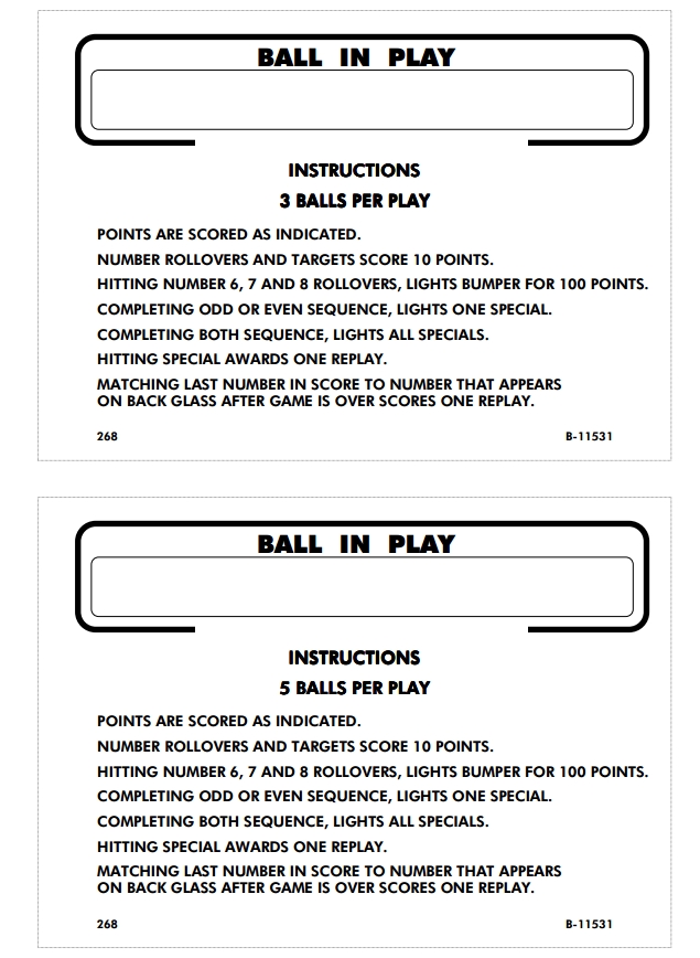 TARGET POOL (Gottlieb) Score Cards (3)