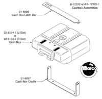 Cashbox and bracket black plastic 2 slot