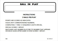 AQUARIUS (Gottlieb) Score cards (15)