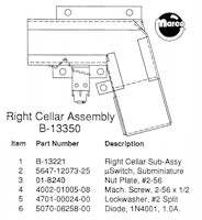 WHIRLWIND (Williams) Cellar bracket assembly right