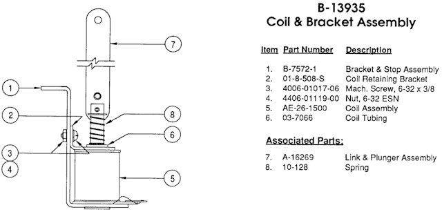 Bracket & coil assembly Williams