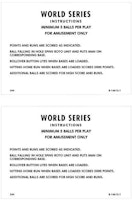 WORLD SERIES (Gottlieb) Score cards (4)