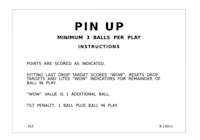 PIN-UP (Gottlieb) Score Cards (8)