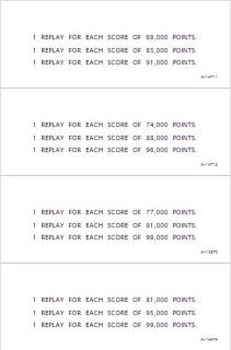 BIG SHOT (Gottlieb) Score Cards