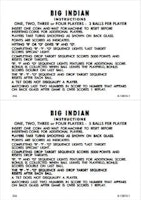 BIG INDIAN (Gottlieb) Score cards (2)
