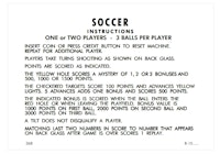 SOCCER (Gottlieb 1975) Score Cards