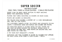 SUPER SOCCER (Gottlieb) Score Card Set