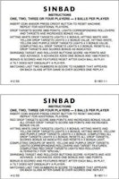 SINBAD EM (Gottlieb) Score Cards (5)