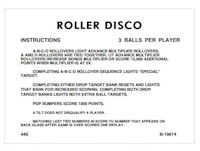 ROLLER DISCO (Gottlieb) Score Cards (6)