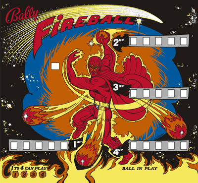 BBG-69 - FIREBALL (Bally 1972) Backglass - Marco Specialties