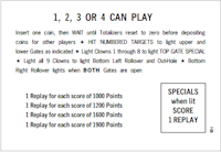 BIG DAY (Bally) Score card
