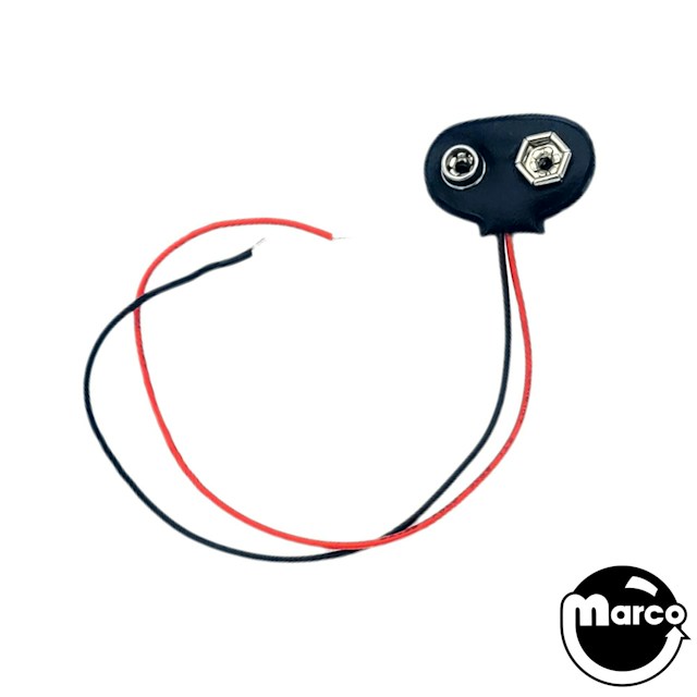 9V Battery Clip with 6" Leads - T Style