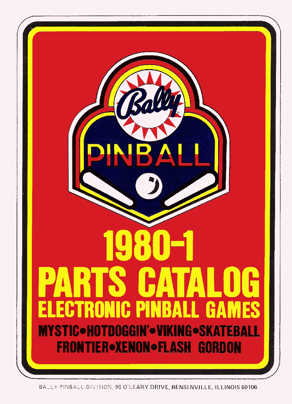 Bally 1980-1 Parts Catalog