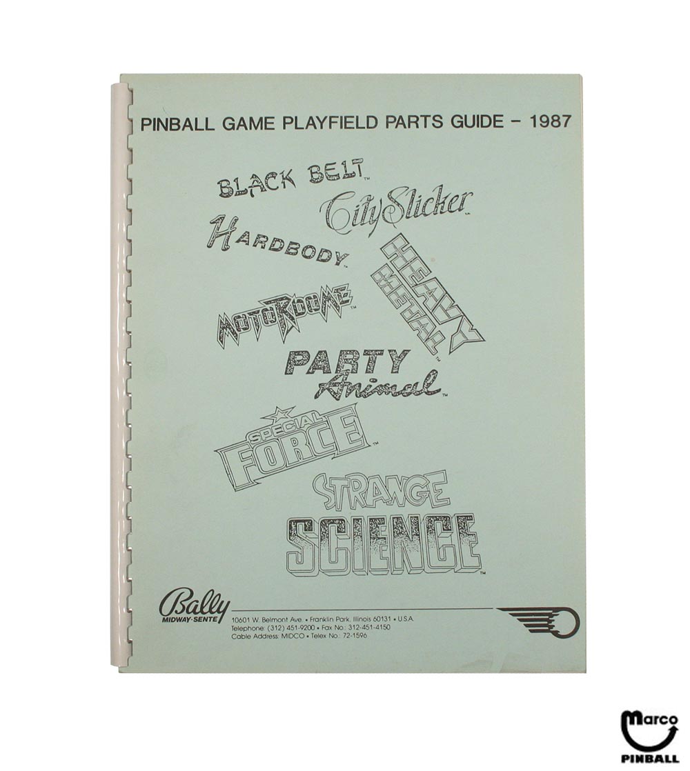 Bally 1987 Playfield Parts Guide