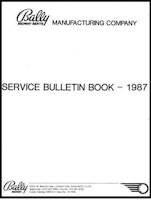 Bally 1987 Service Bulletins