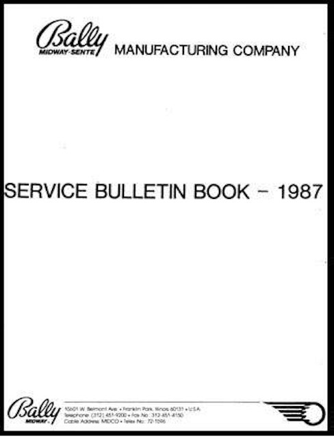 Bally 1987 Service Bulletins