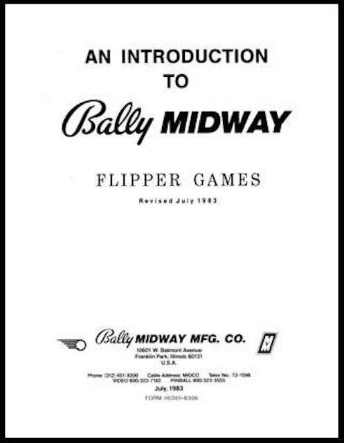 Introduction to Bally Flipper Games 1983