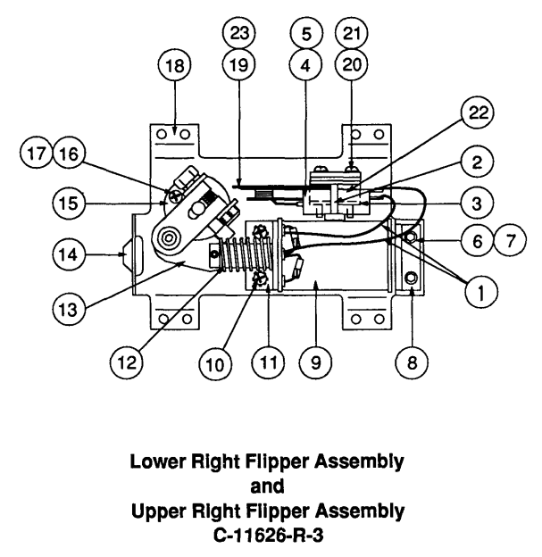 Williams Flipper Assembly Upper RIGHT